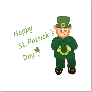 leprechaun Happy St. Patricks Day Posters and Art